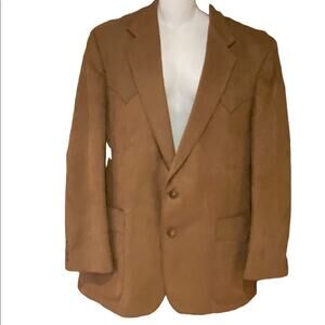 Circle S of Dallas Texas Mens Cocoa Brown Faux Suede 44 Regular Western Blazer